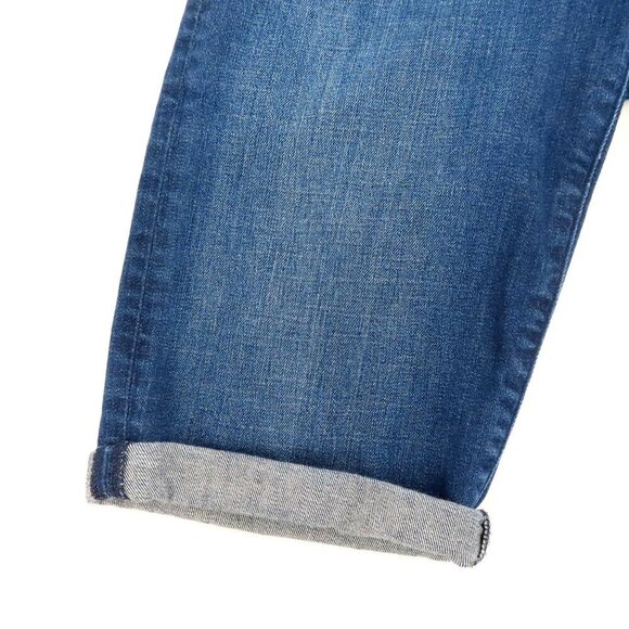 Banana Republic Women 26 Bermuda Roll Cuff Blue Jean Shorts Cotton Blend Pockets - Picture 2 of 9